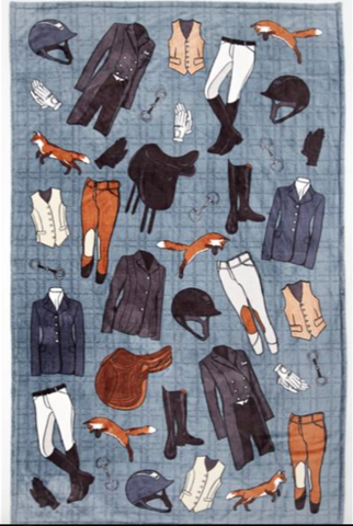 Equestrian Print Fleece Blanket