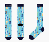 Kathryn Lily Teal Ribbons Tall Boot Socks