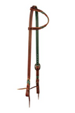 PC One Ear Twist Emerald Burgundy Headstall